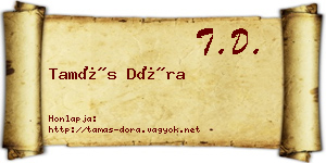 Tamás Dóra névjegykártya